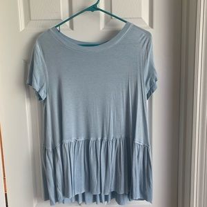 Blue peplum tee